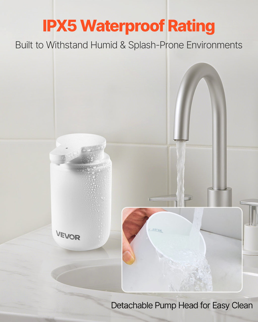 Soap Dispenser, 300 Ml / 10 Oz, Rechargeable Automatic Hand Soap Dispenser With Pump