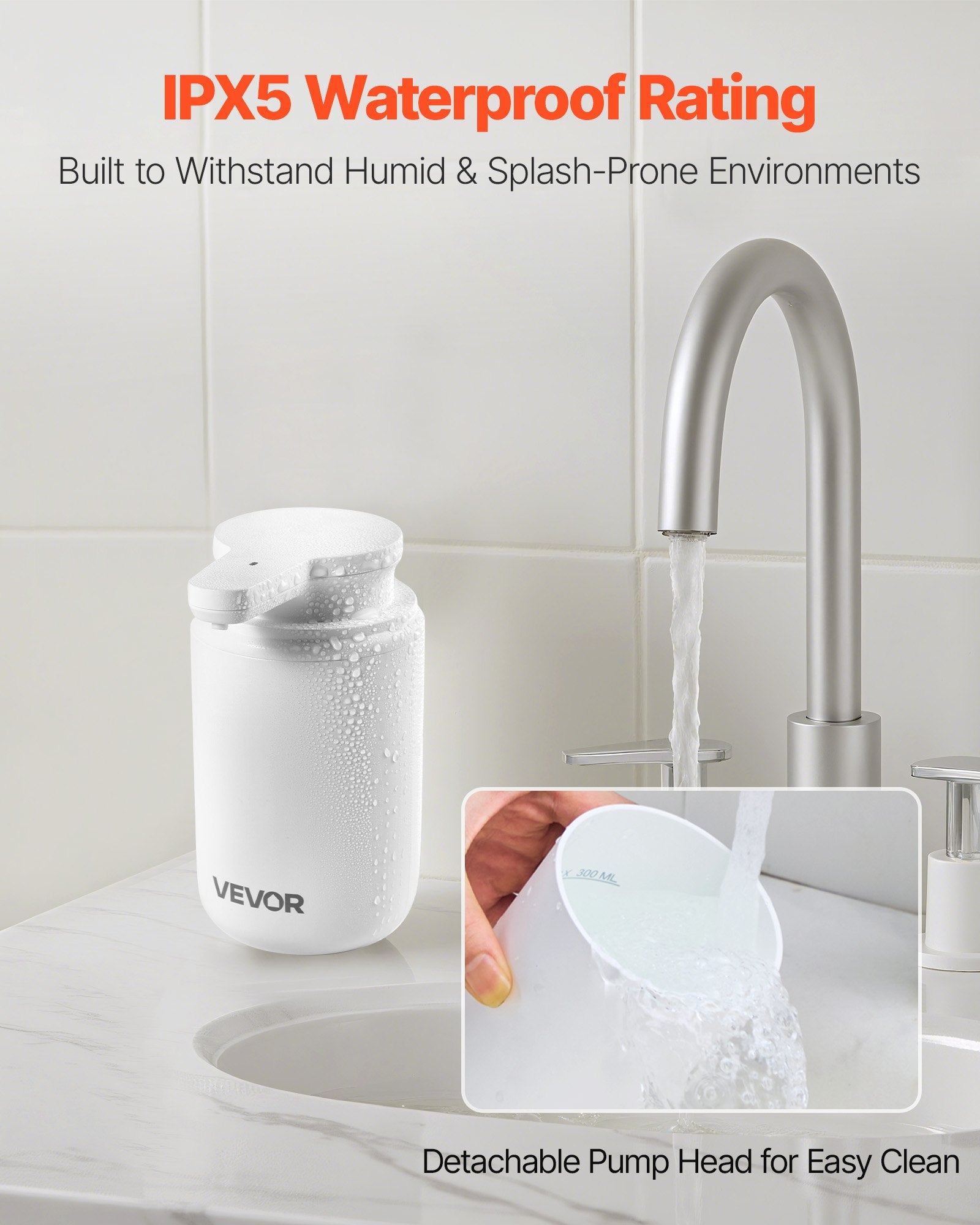Soap Dispenser, 300 Ml / 10 Oz, Rechargeable Automatic Hand Soap Dispenser With Pump