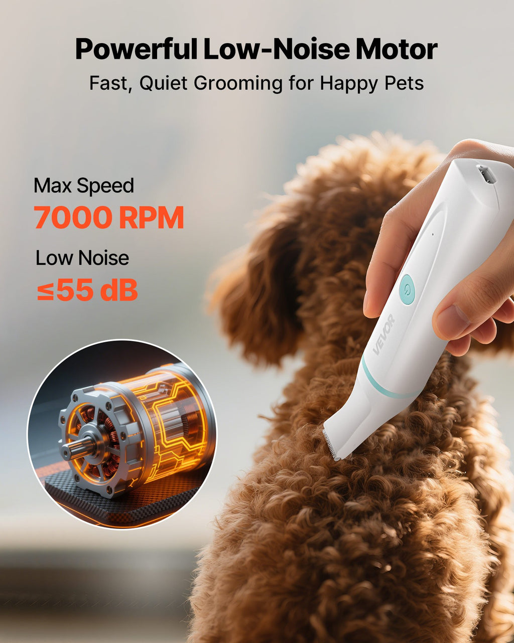 Professional 4-in-1 Dog Grooming Kit – Low Noise, Waterproof Clipper