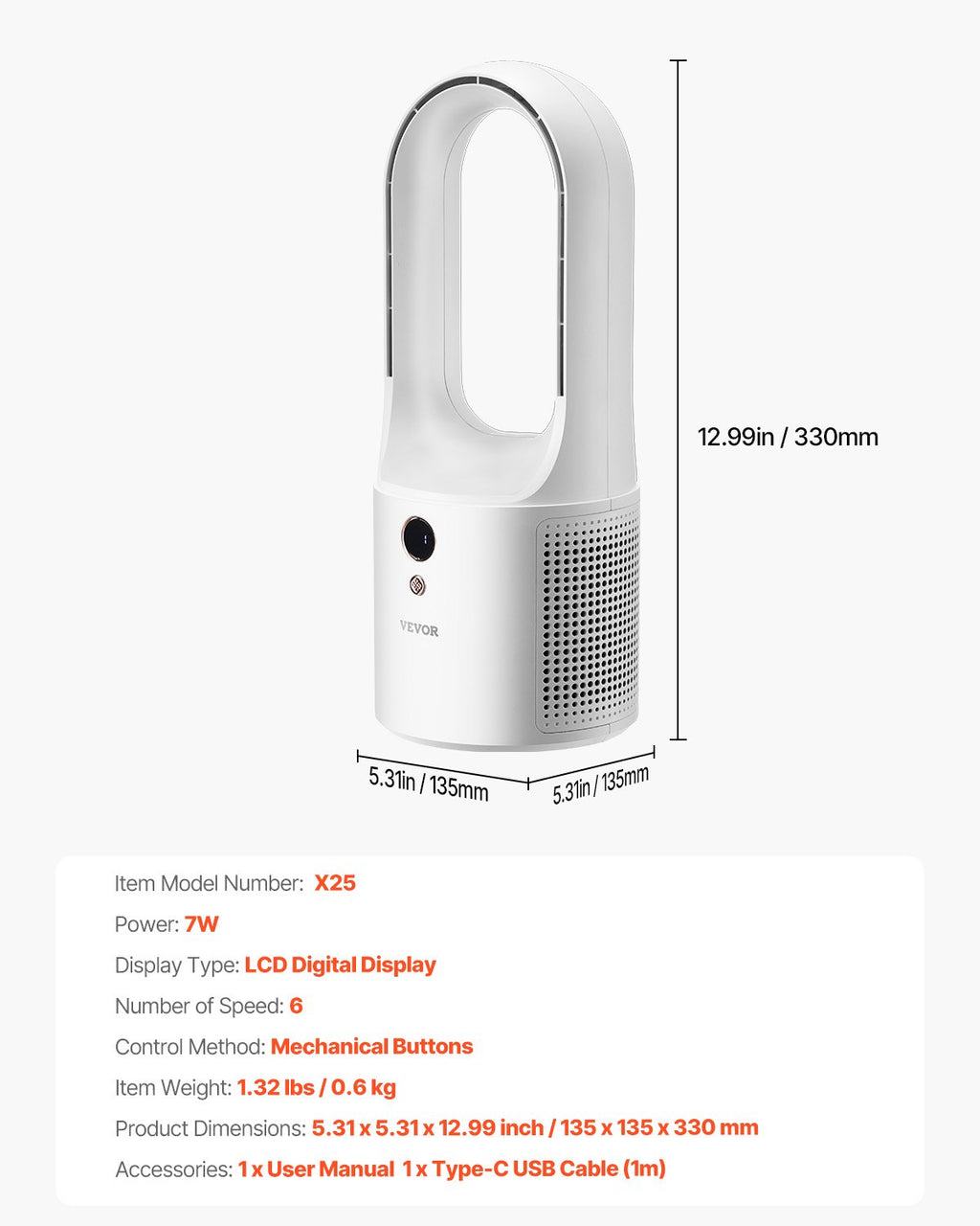 Portable Desk Bladeless Fan