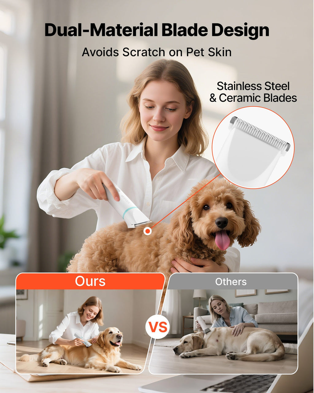 Professional 4-in-1 Dog Grooming Kit – Low Noise, Waterproof Clipper